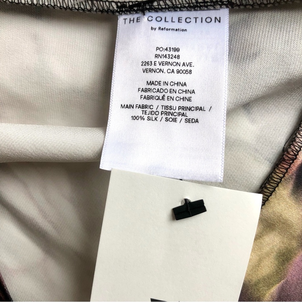 🤩💕 Sz8 Reformation The Collection Silk Pink on Black floral dress - Picture 15 of 15